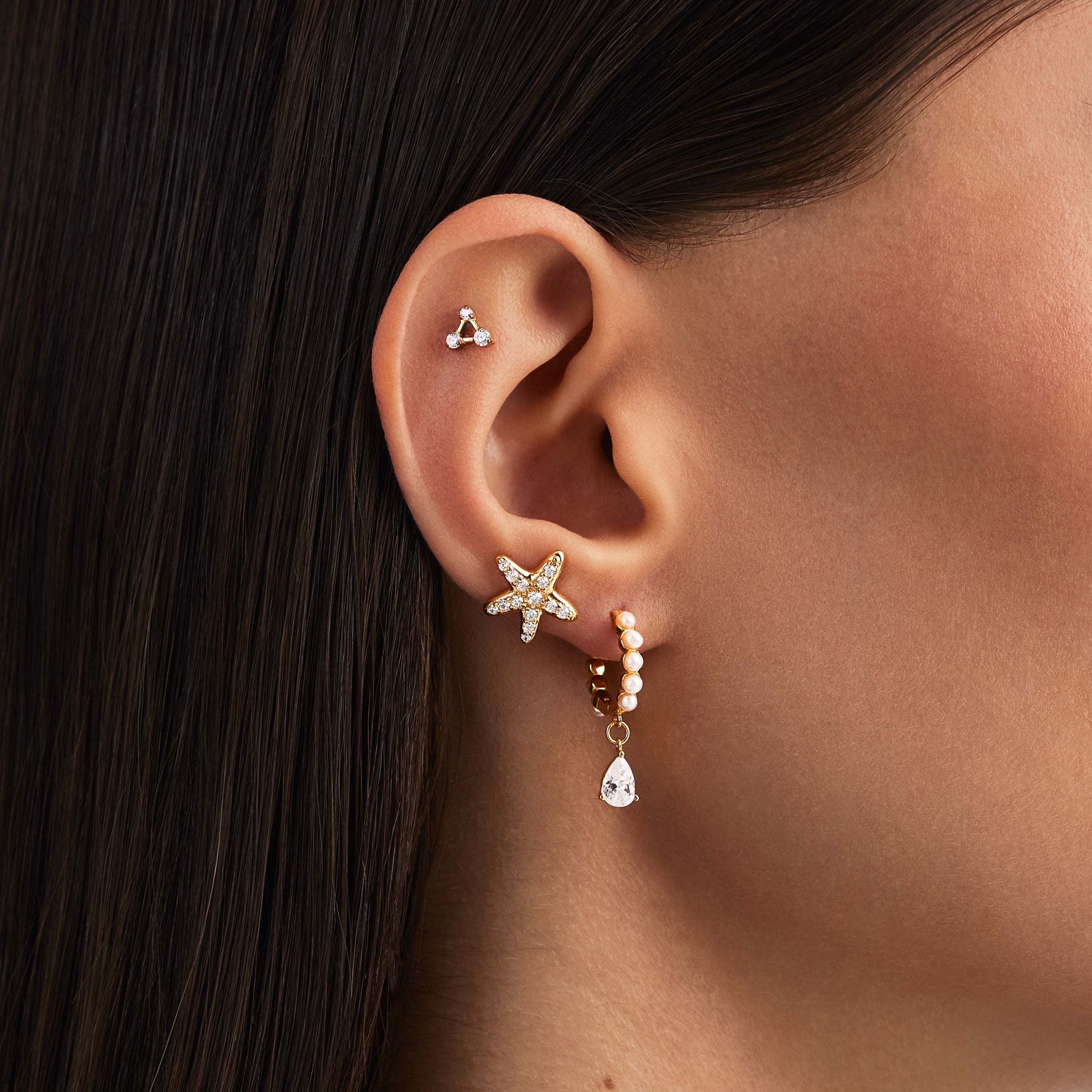 Marina Star Studs — worn