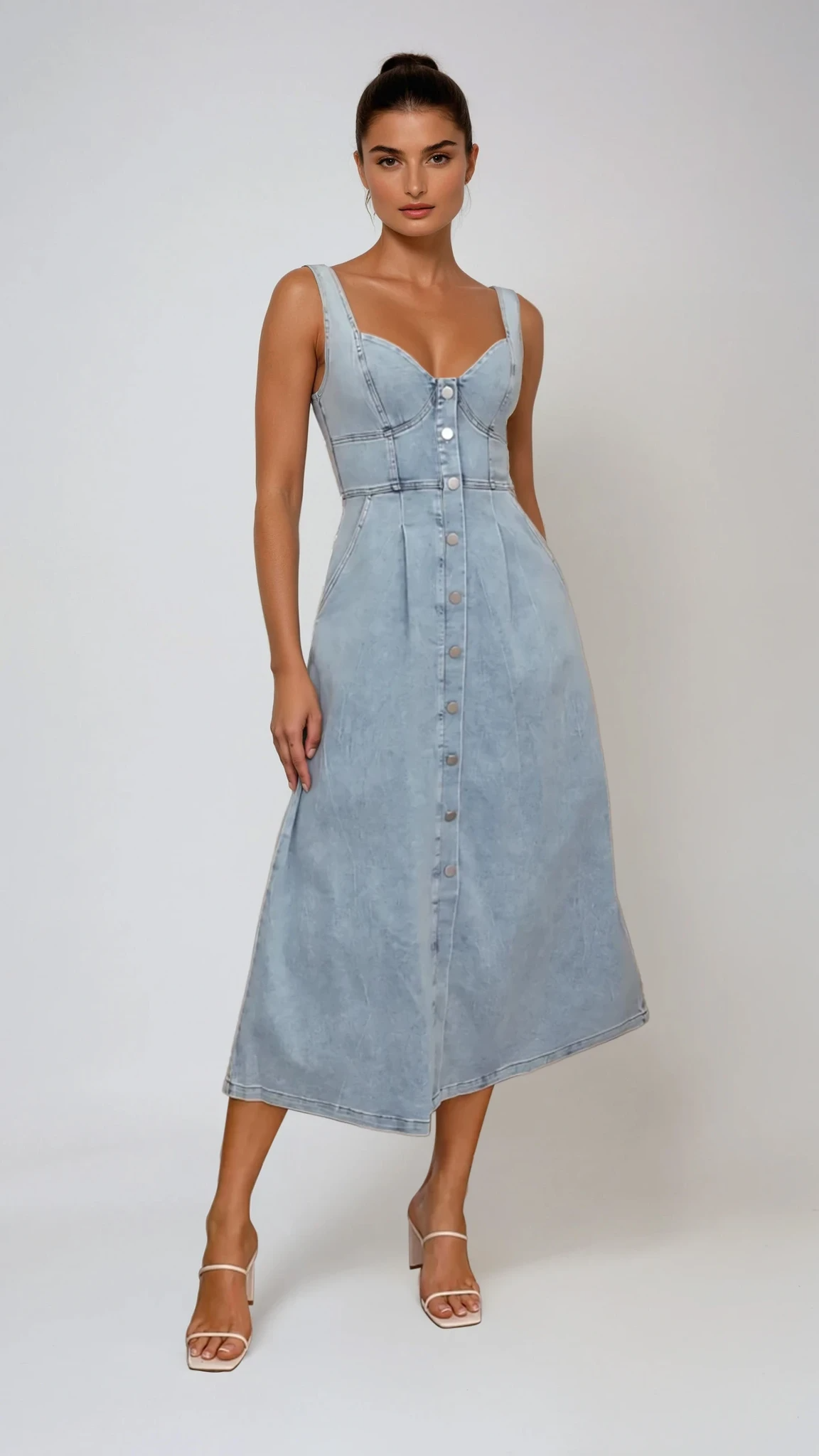 Abrianna Midi Dress - Light Denim Abrianna Midi Dress - Light Denim