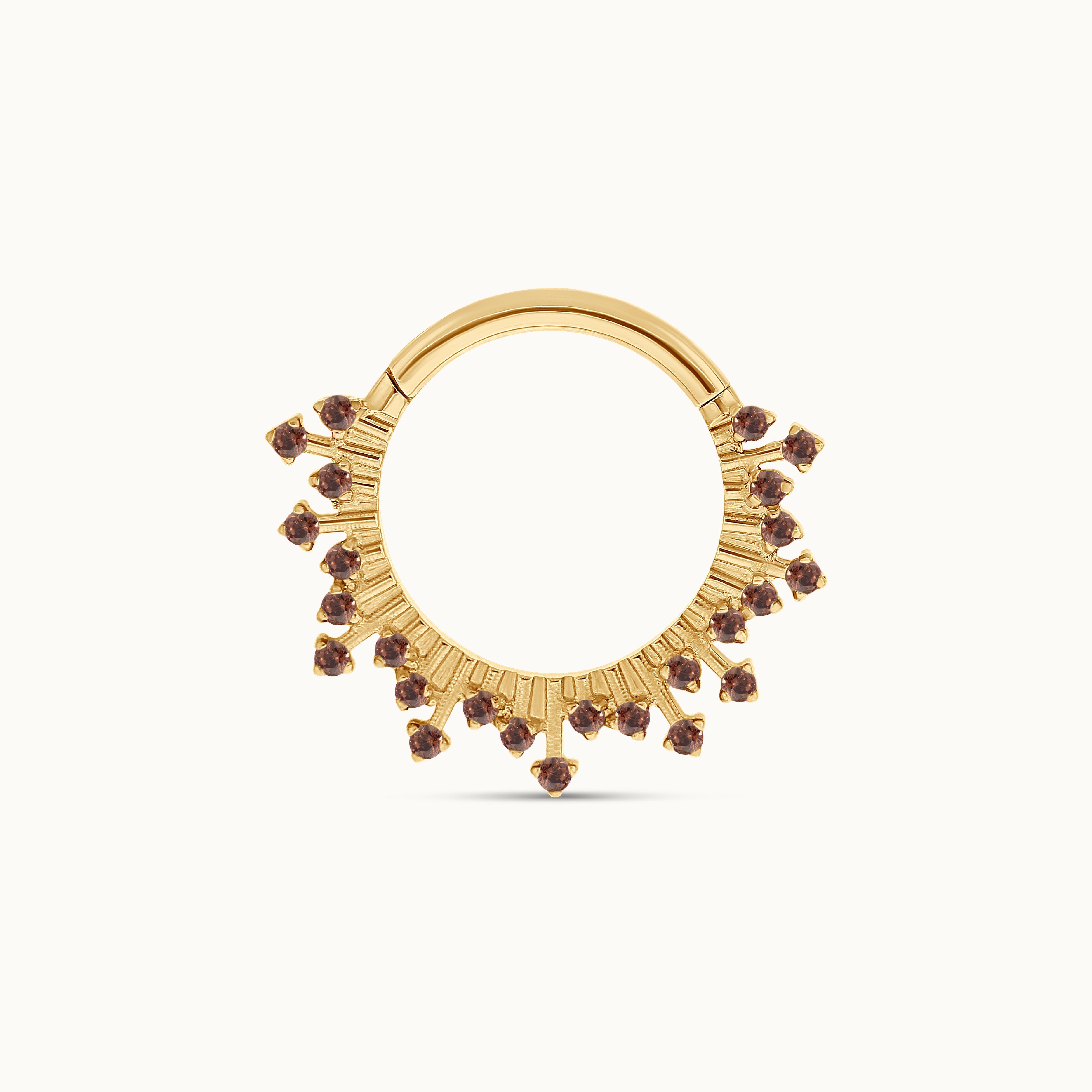 Sunburst Crown Hoops — detail