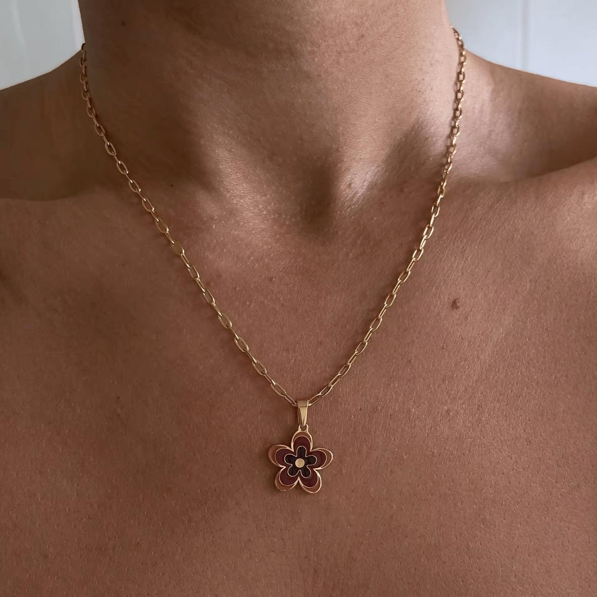 Violet Flower Necklace