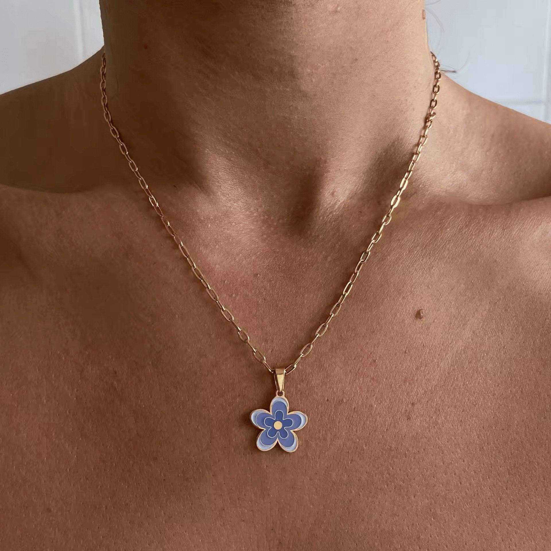 Blue Flower Necklace