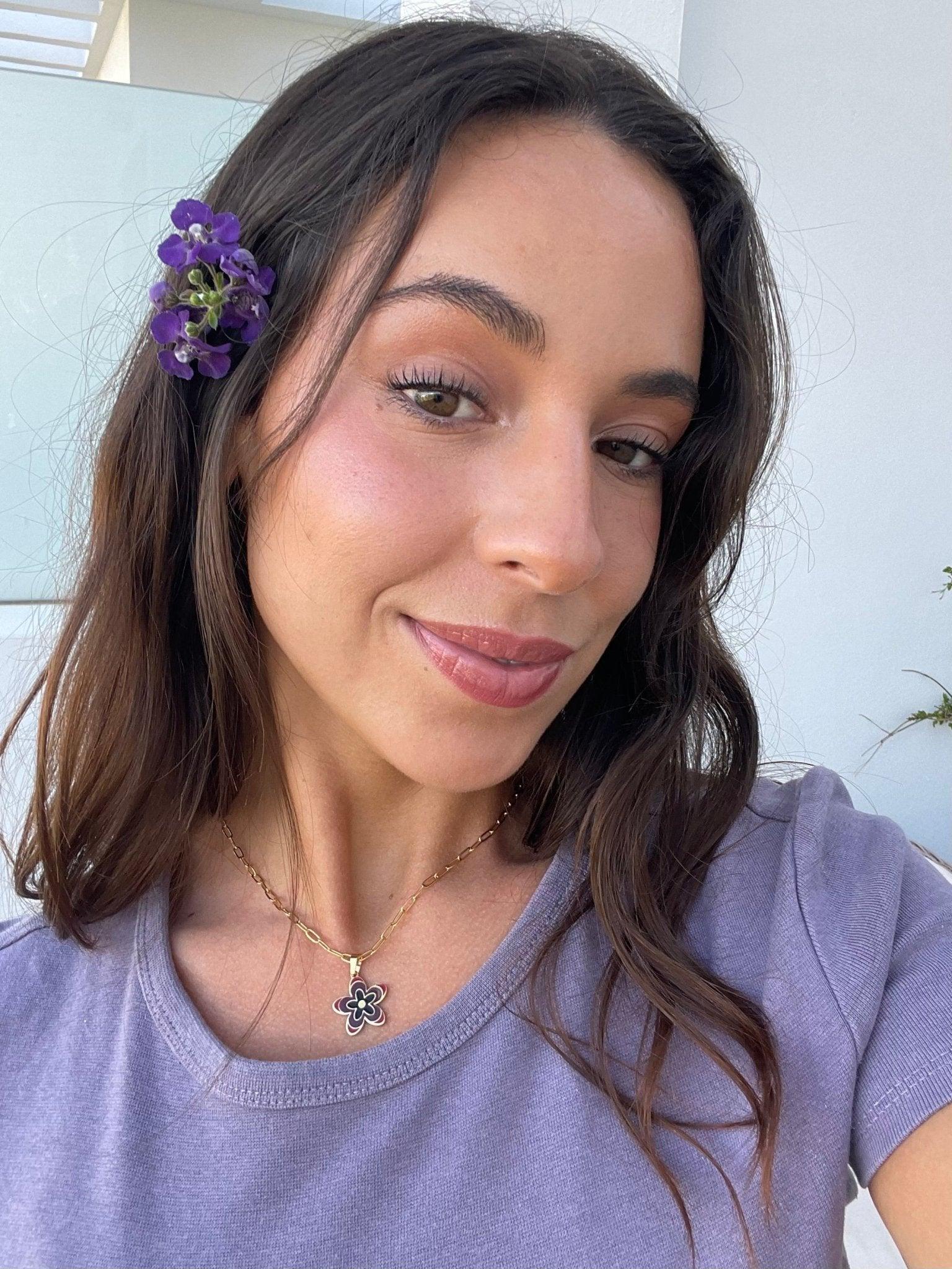 Violet Flower Necklace