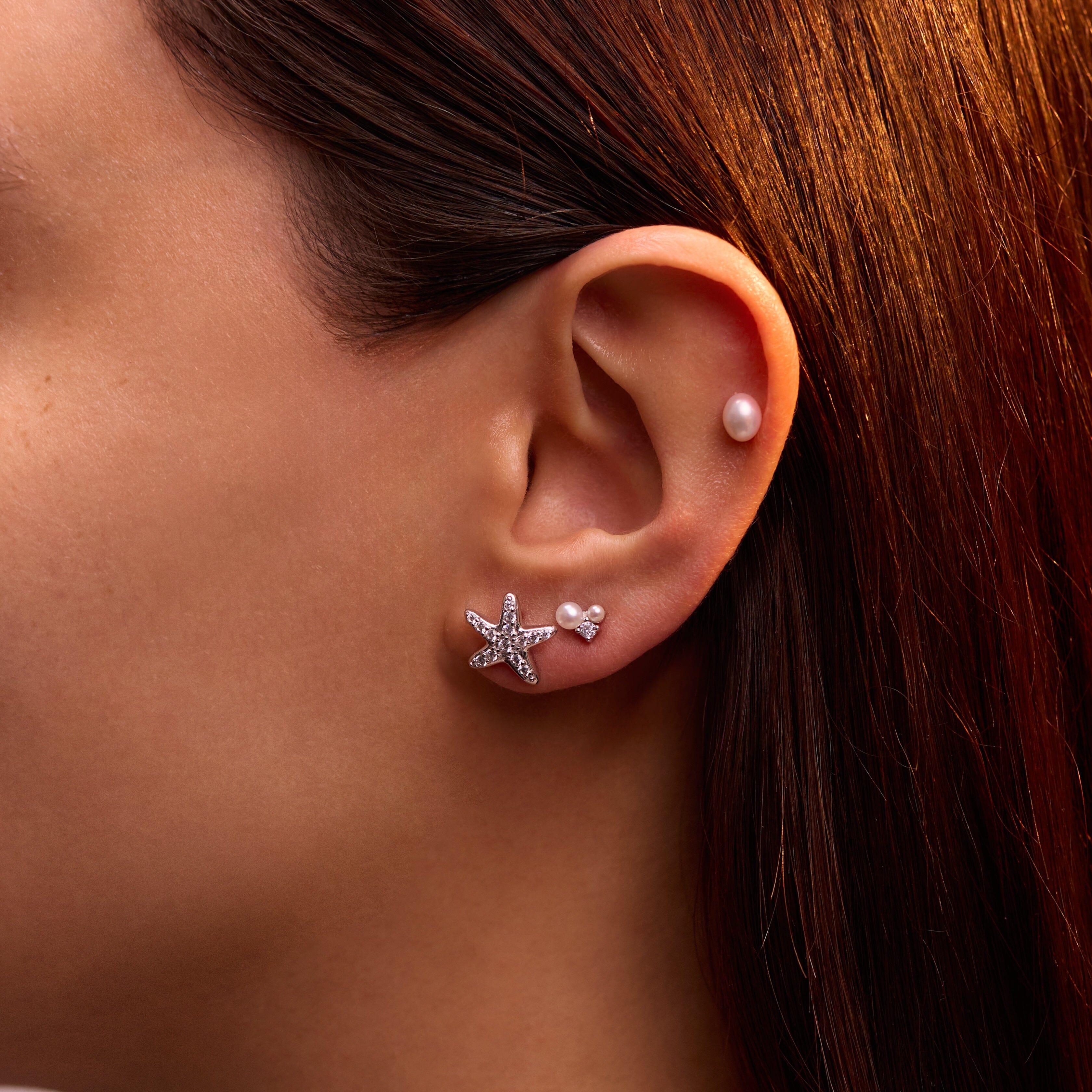 Marina Star Studs — worn