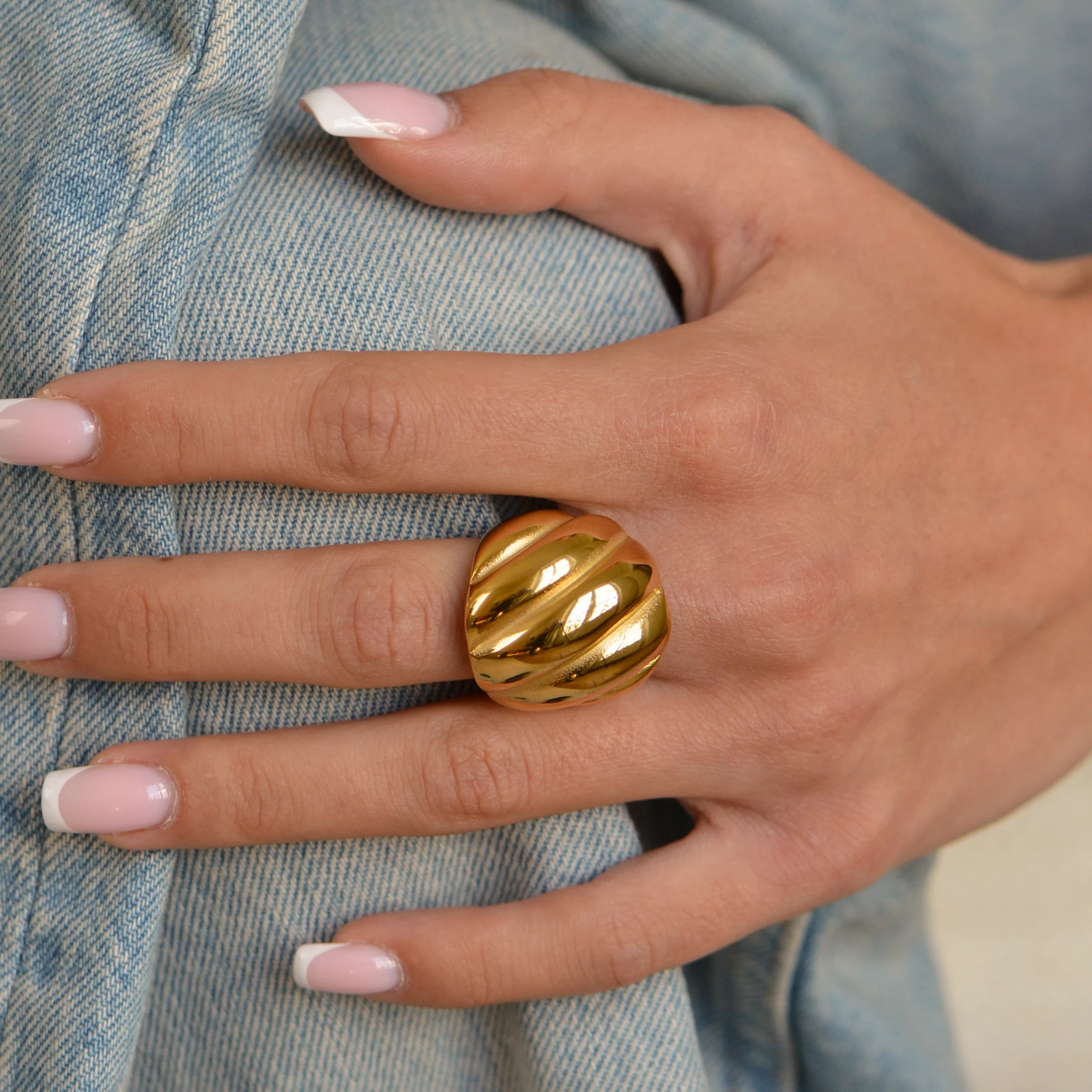 Croissant Ring — worn