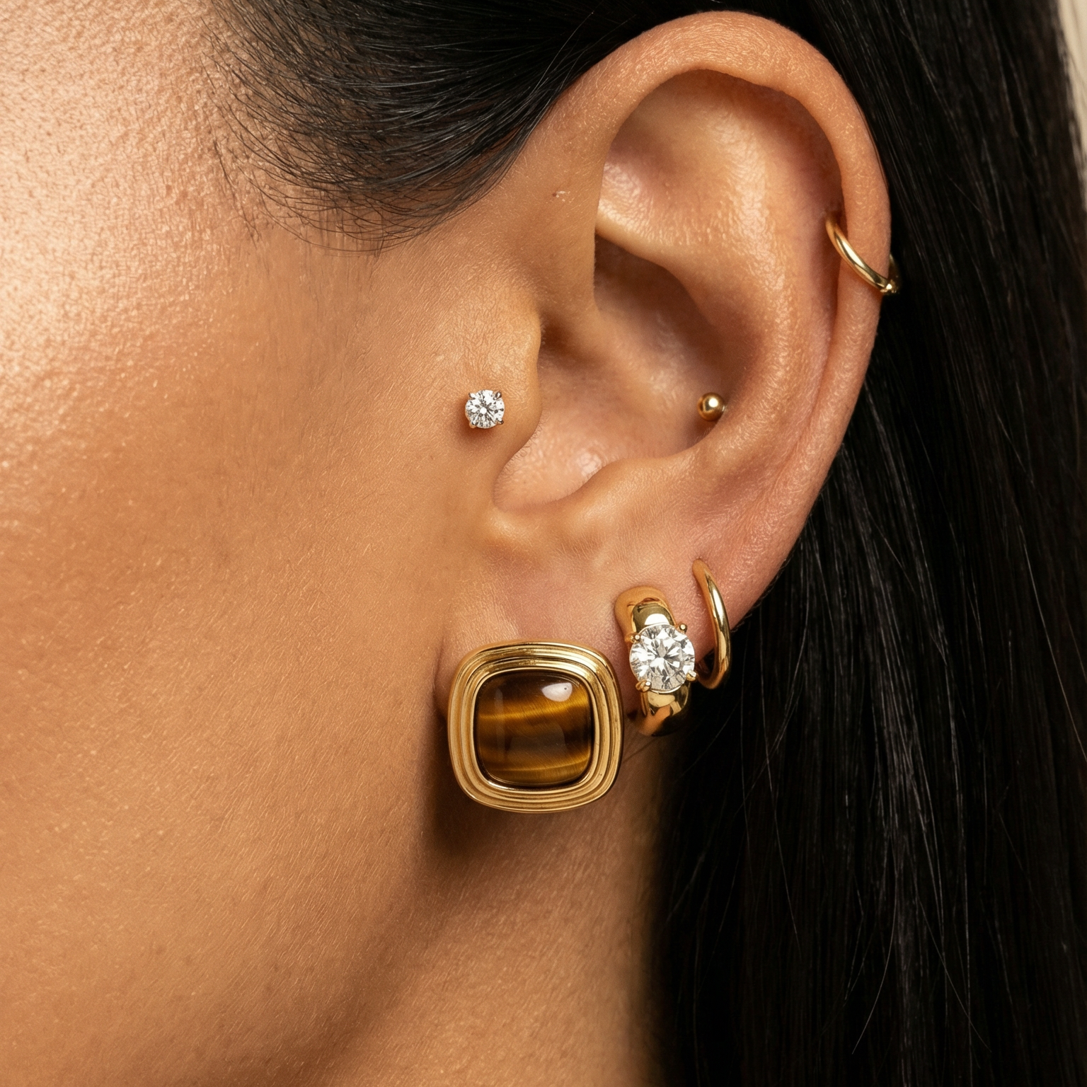 Latte Earrings — worn