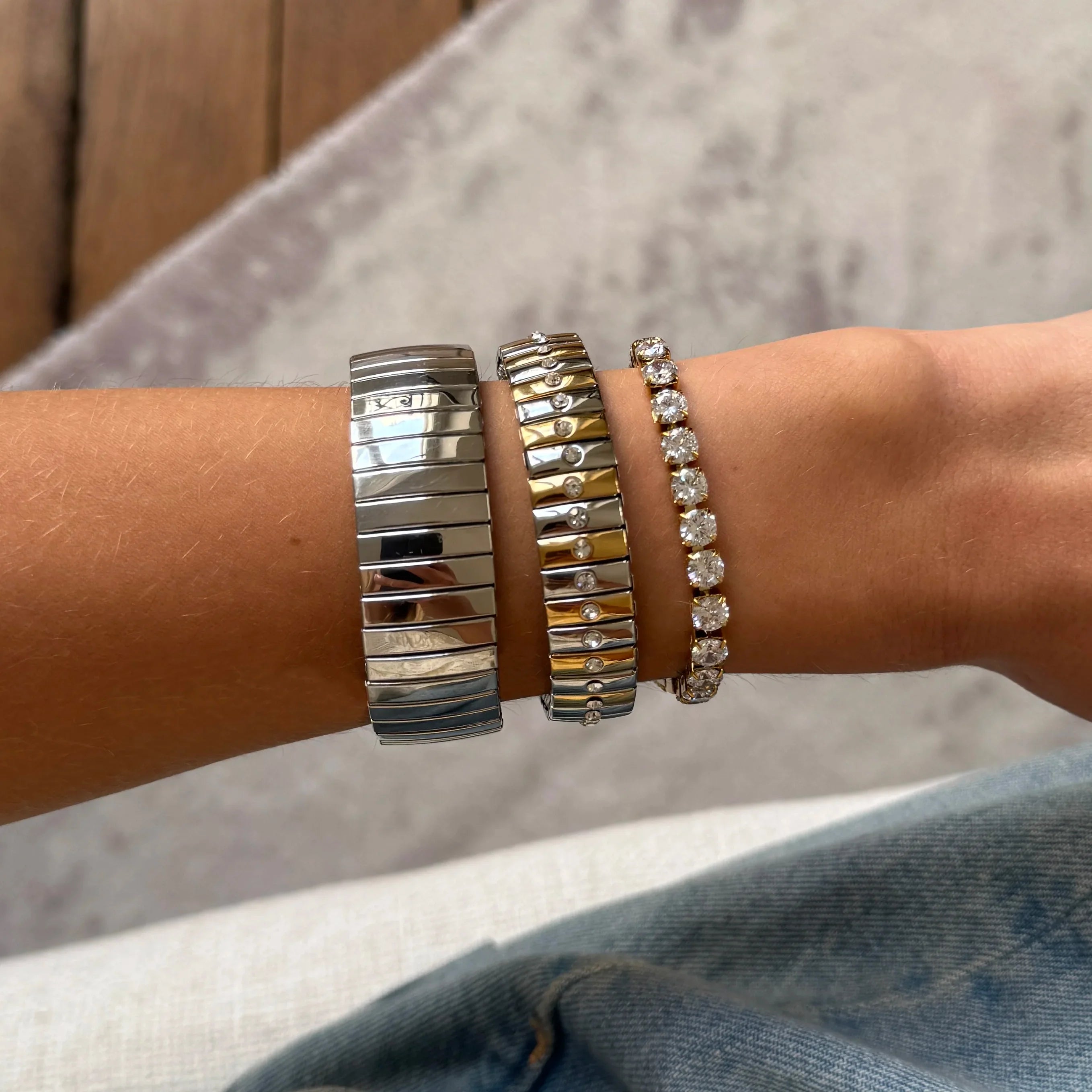 Crystal Duo Bracelet — worn