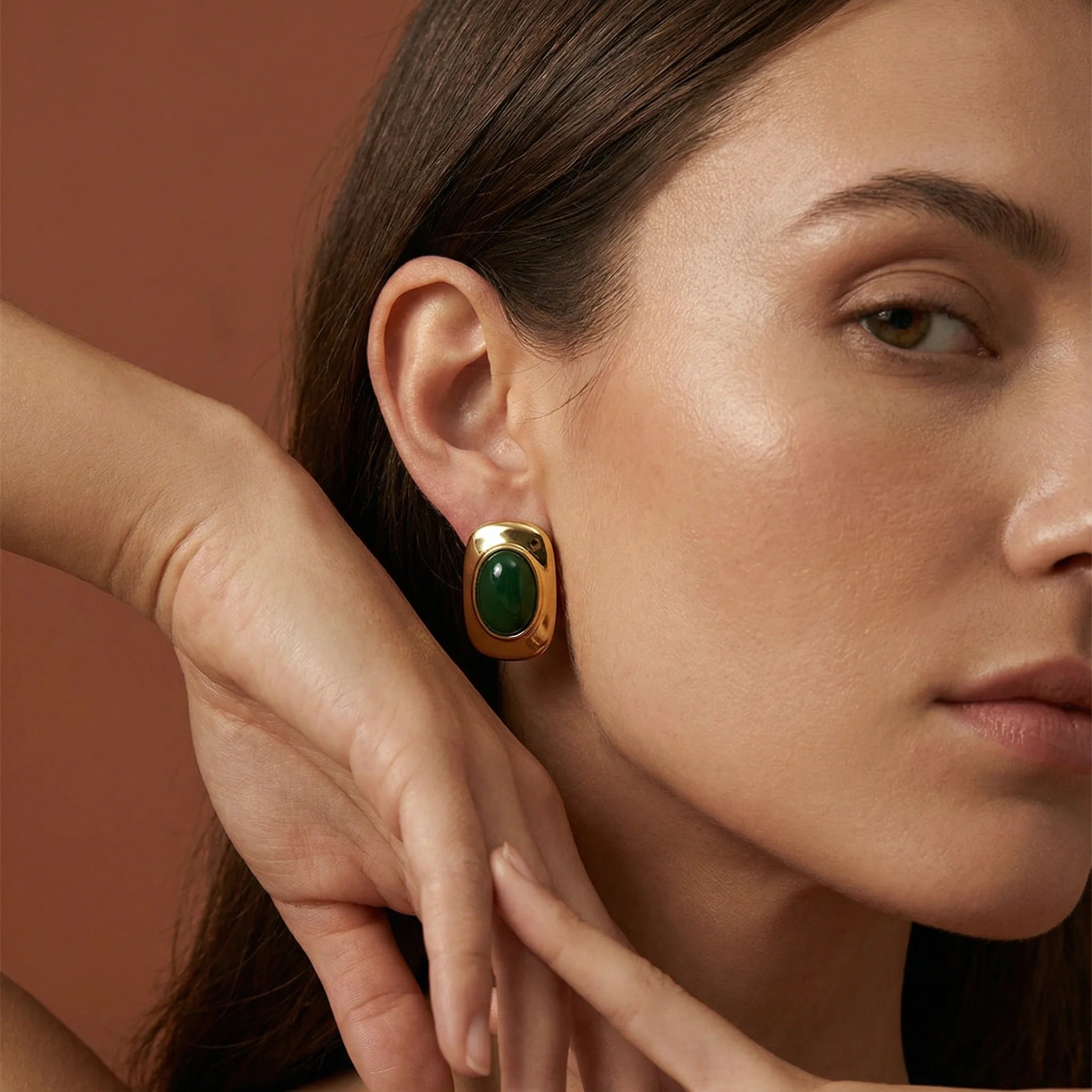 Jade Earrings — worn