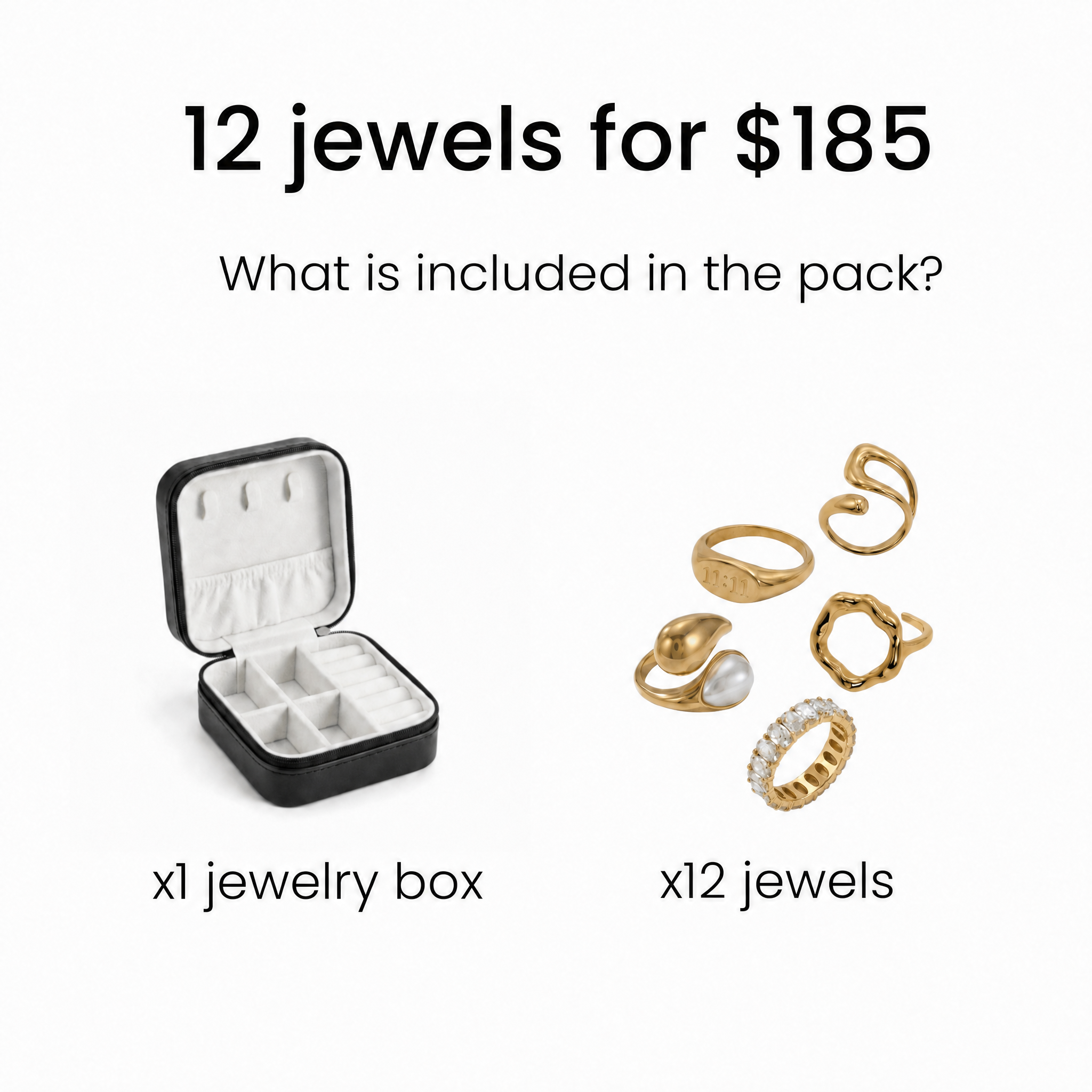 AylaGleam Pack of 12 Jewels - what is included