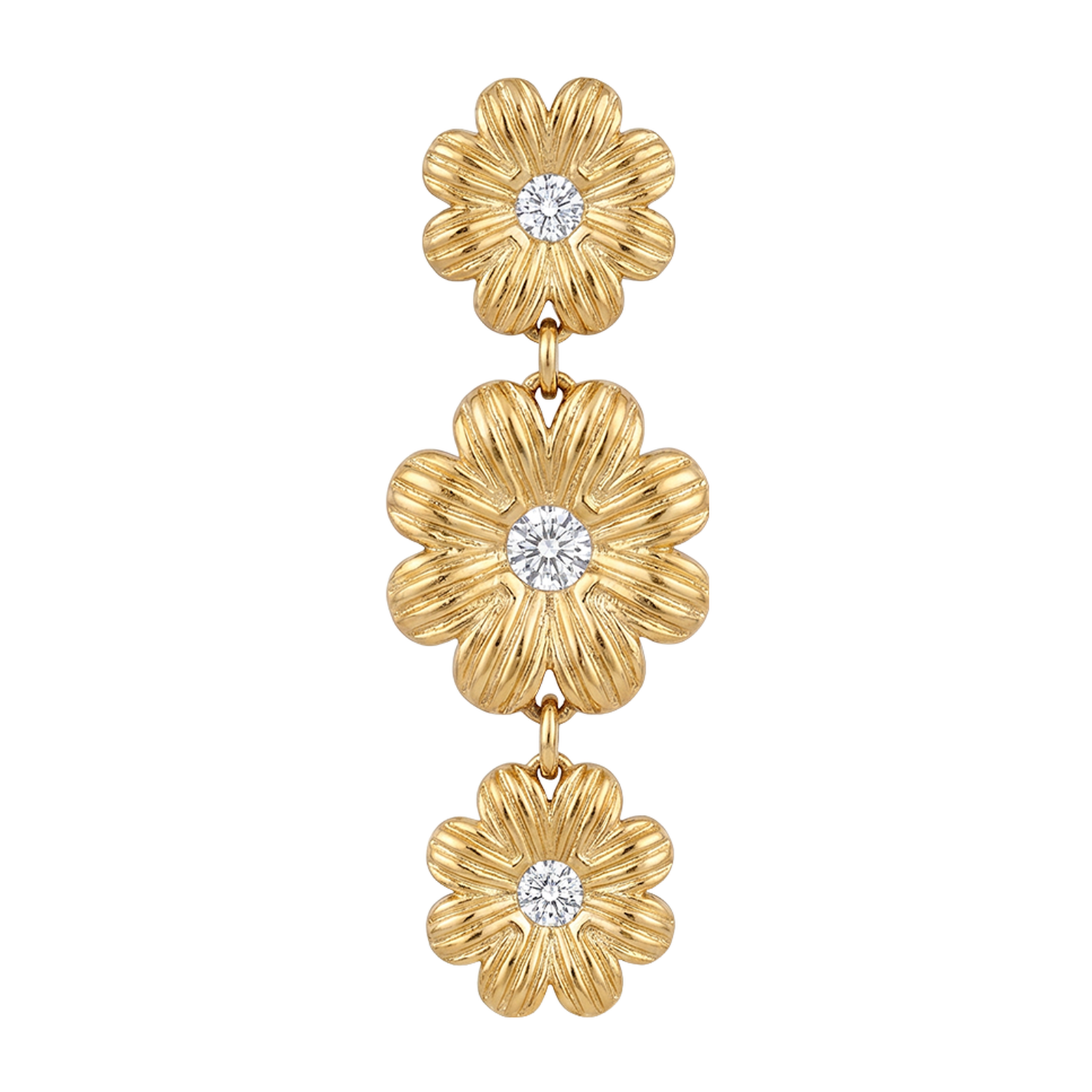 Daisy Drop Earrings — studio shot on light grey