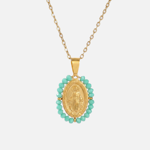 Virgo Necklace in Turquoise — studio shot
