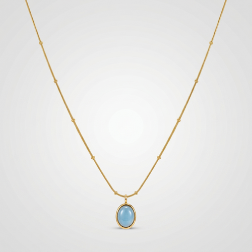 Iris Necklace in Light Blue — studio shot