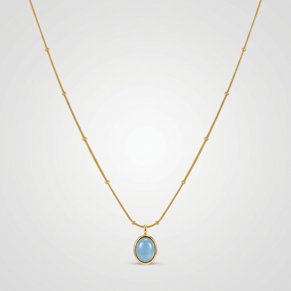 Iris Necklace in Light Blue — studio shot