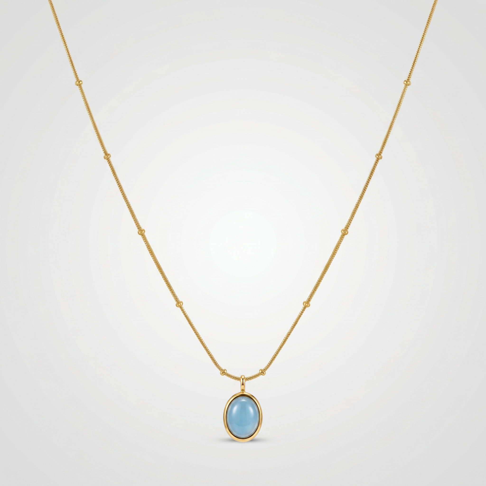 Iris Necklace in Light Blue — studio shot