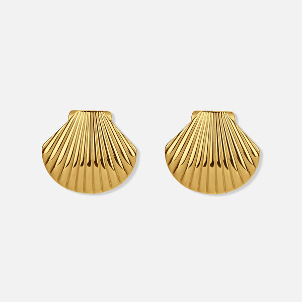 Seashell Earrings — studio shot on light grey