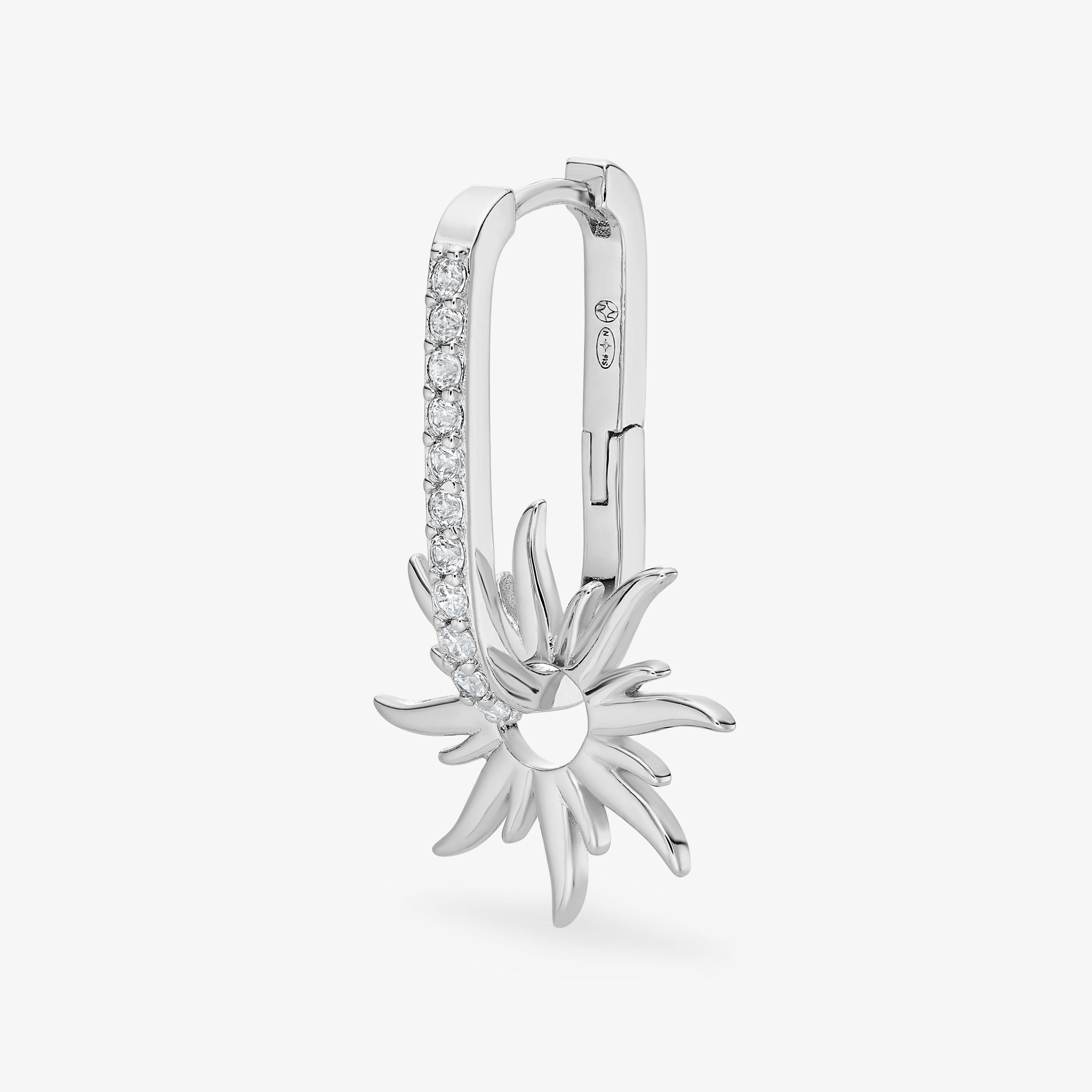 Sunburst Charm Huggies — detail