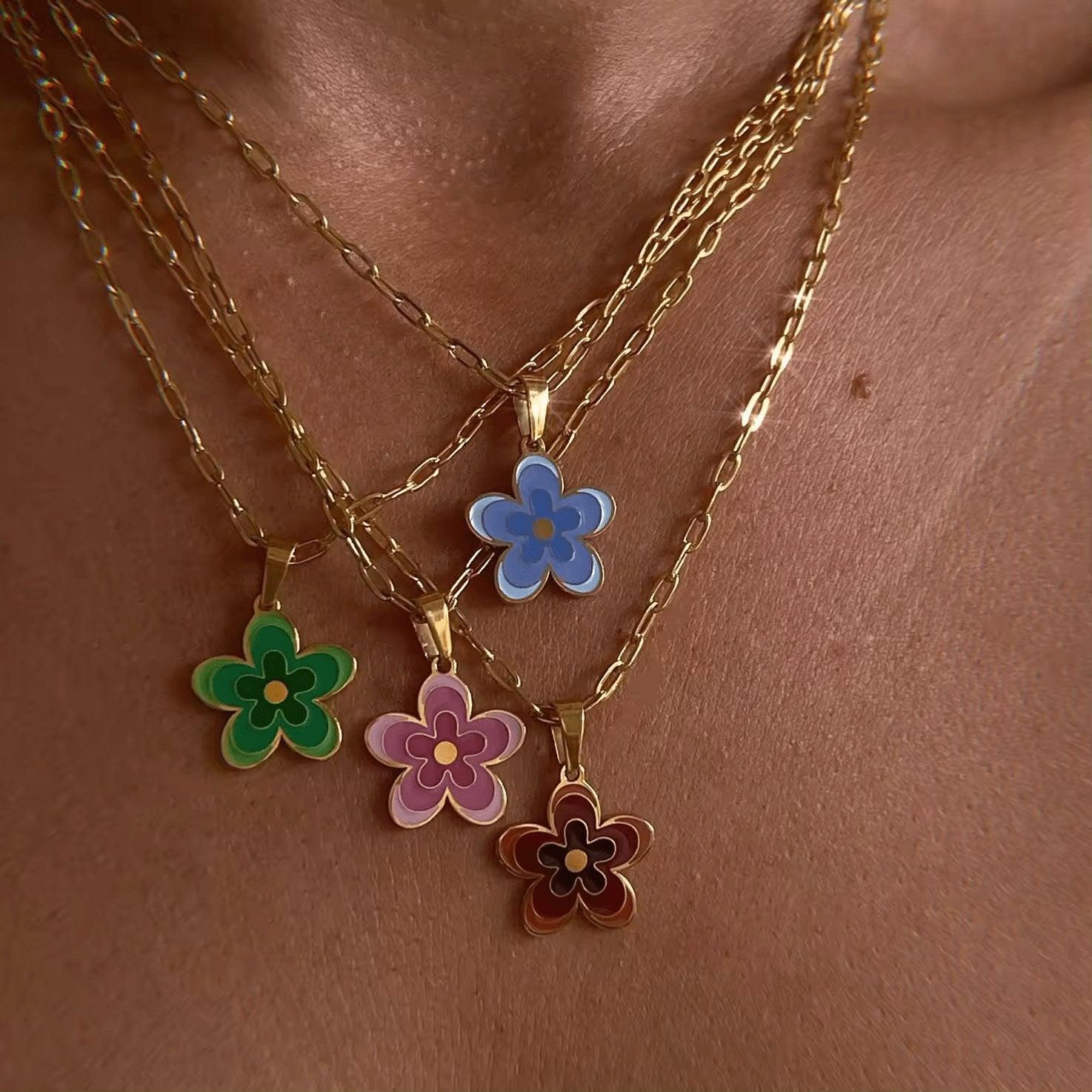 Violet Flower Necklace