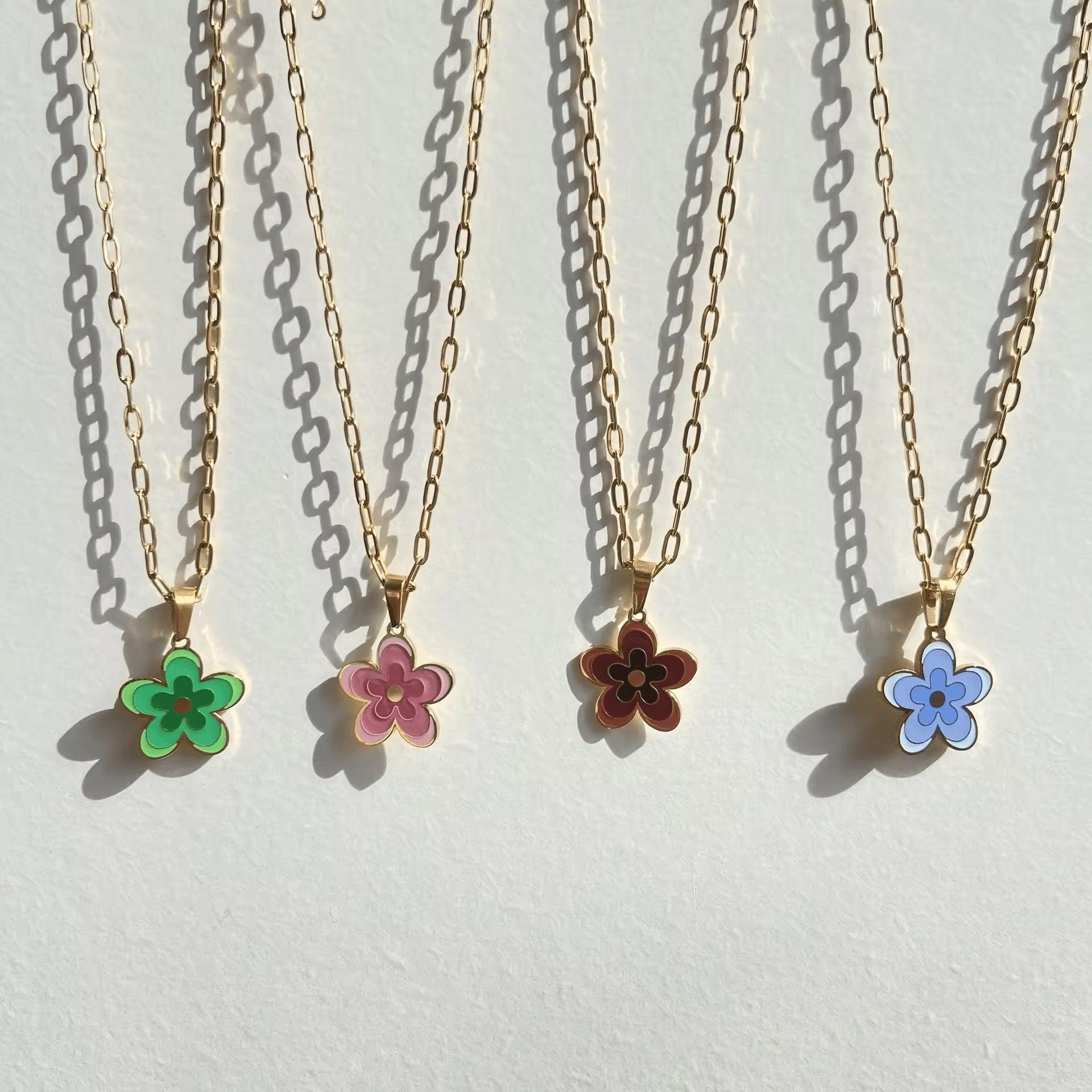 Blue Flower Necklace
