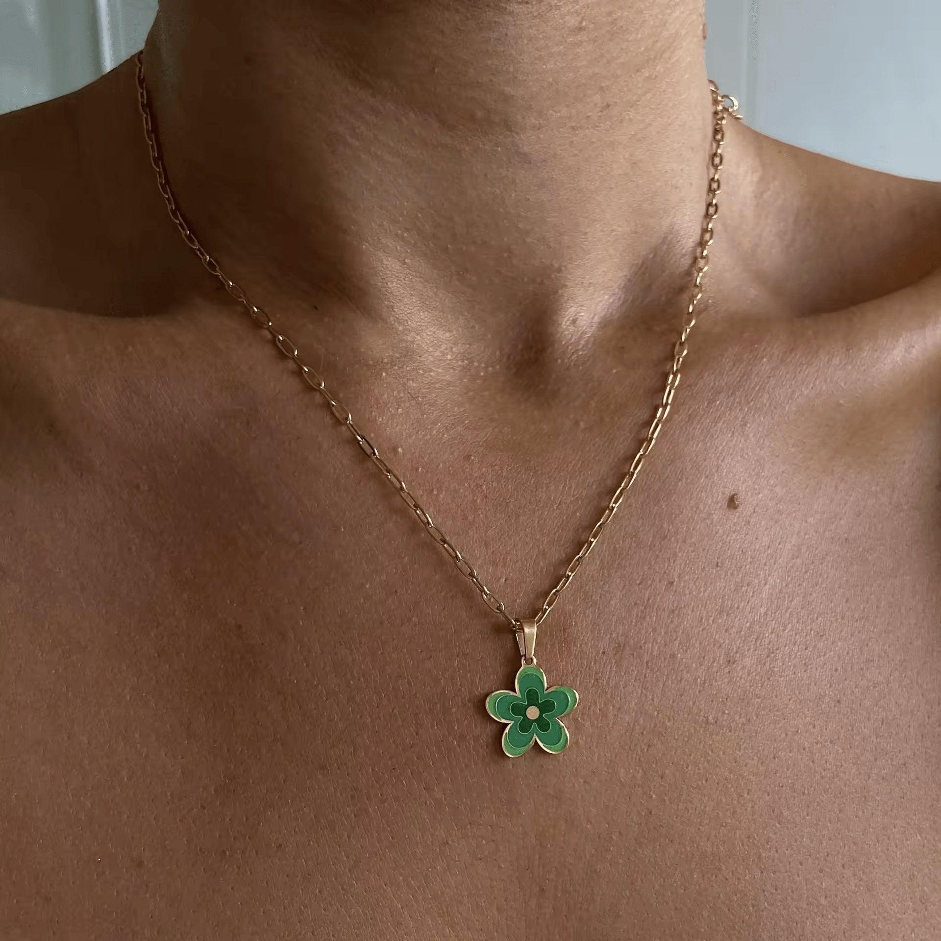 Green Flower Necklace