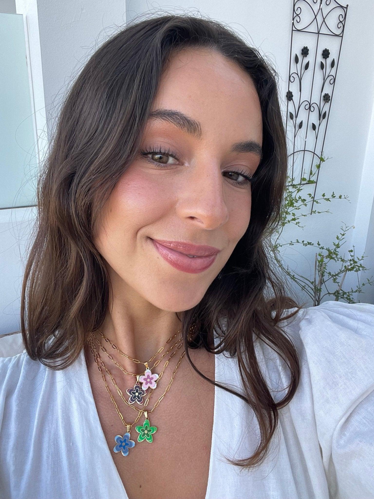 Violet Flower Necklace