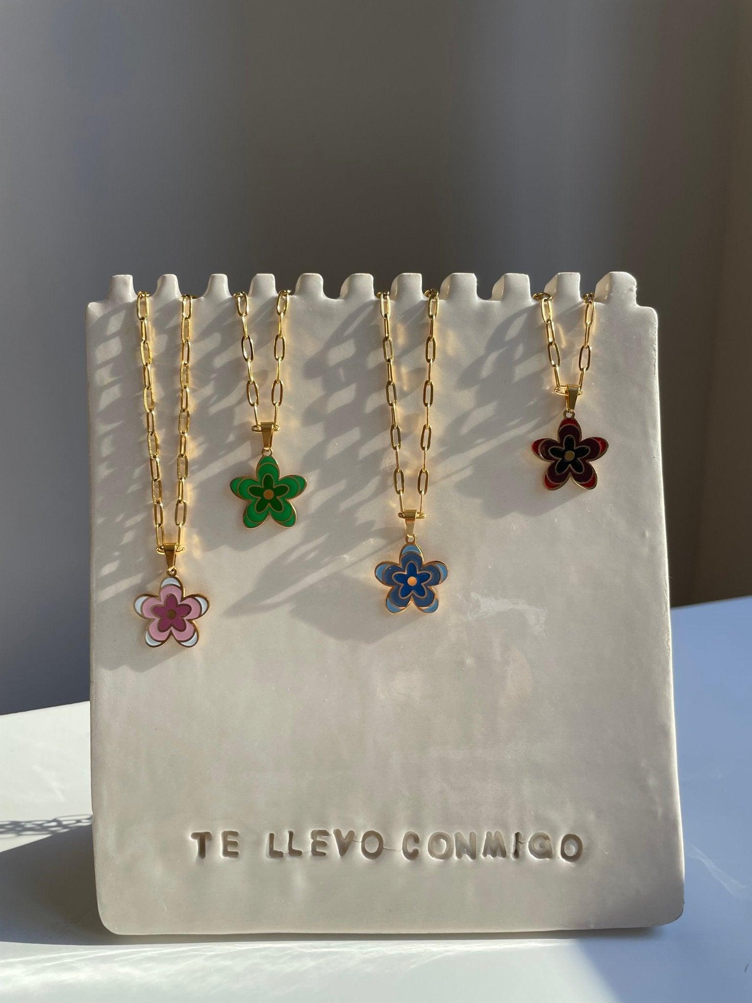 Blue Flower Necklace
