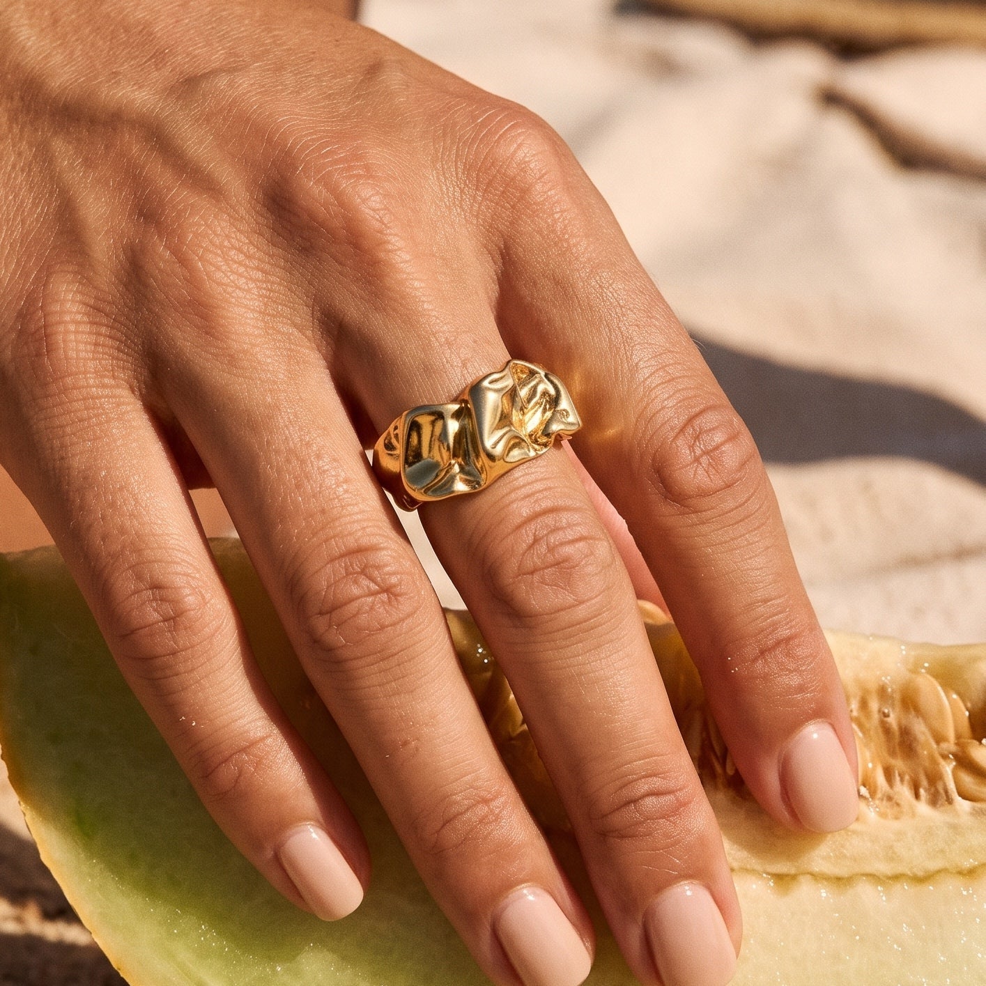Meteorite Ring — worn