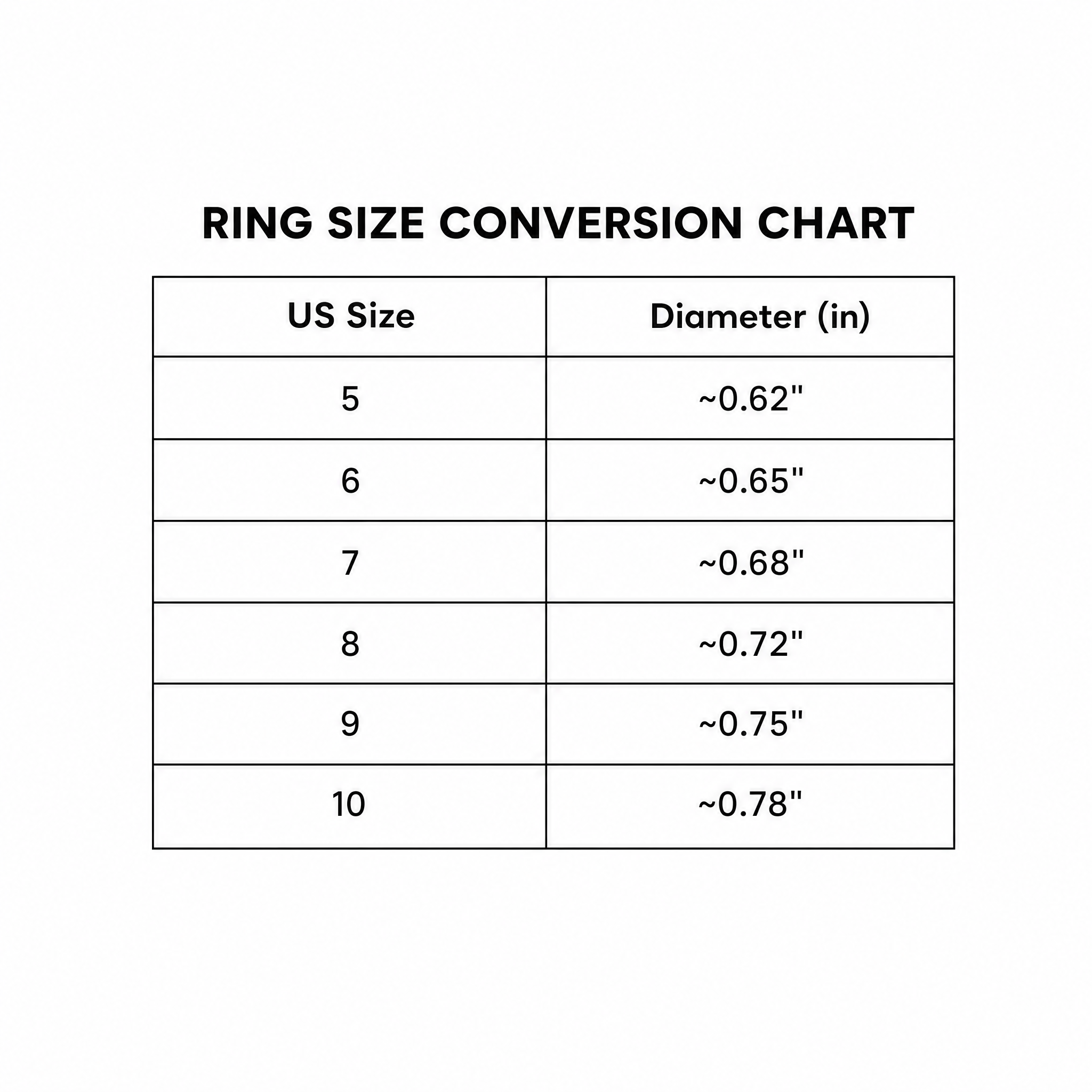 AylaGleam ring size chart