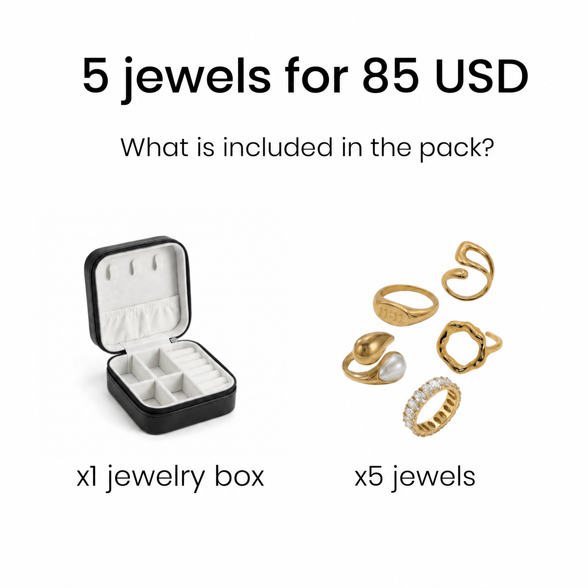 AylaGleam Pack of 5 Jewels
