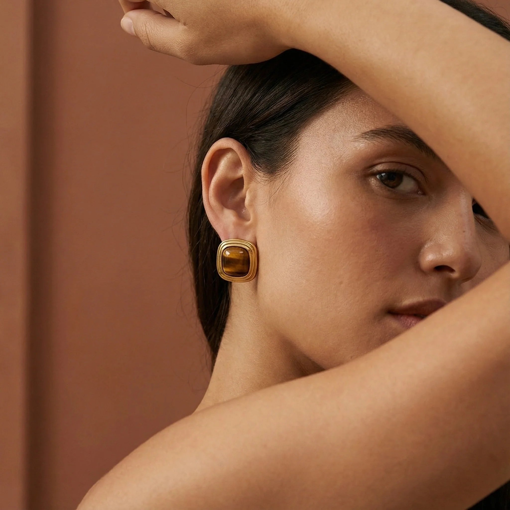 Latte Earrings — worn