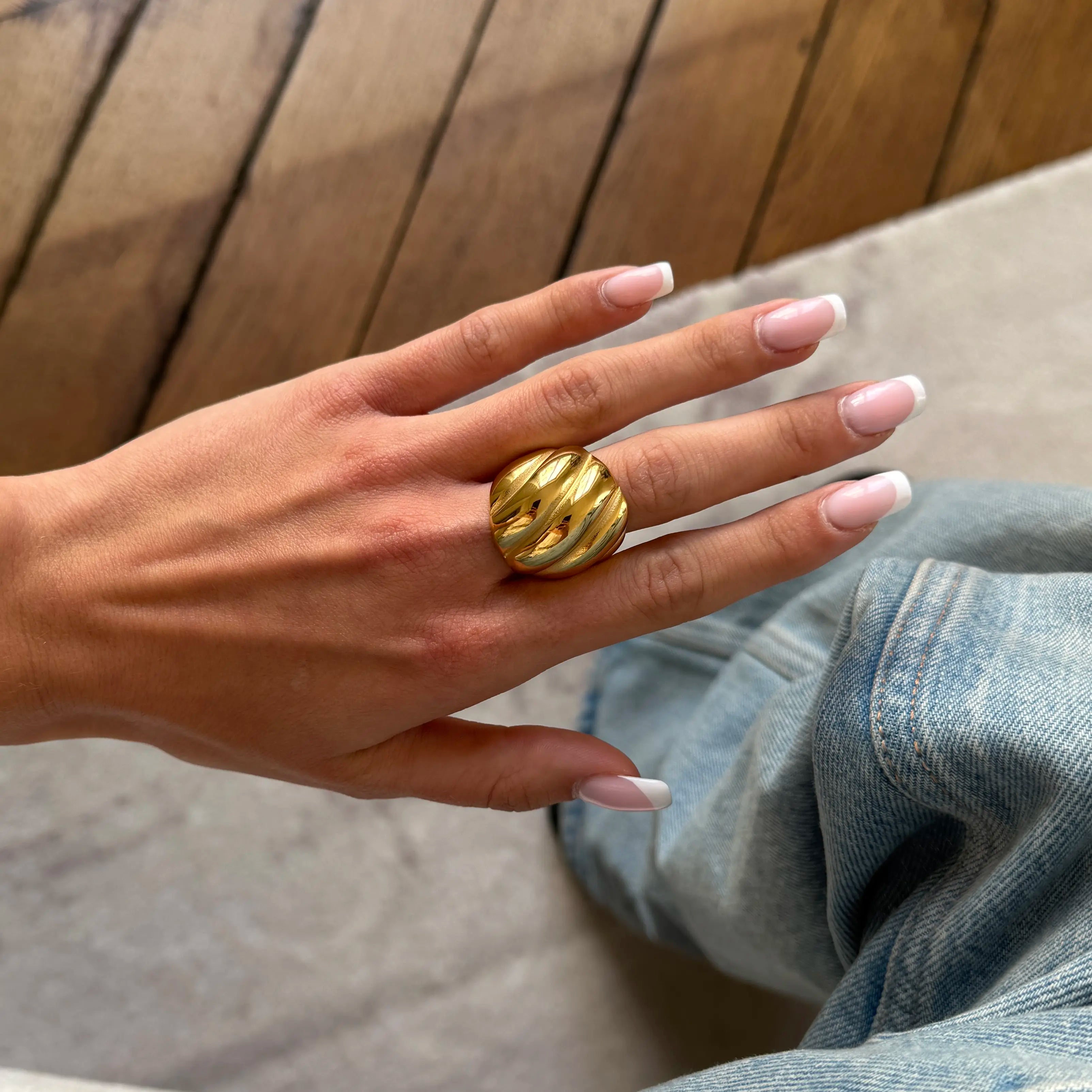 Croissant Ring — worn