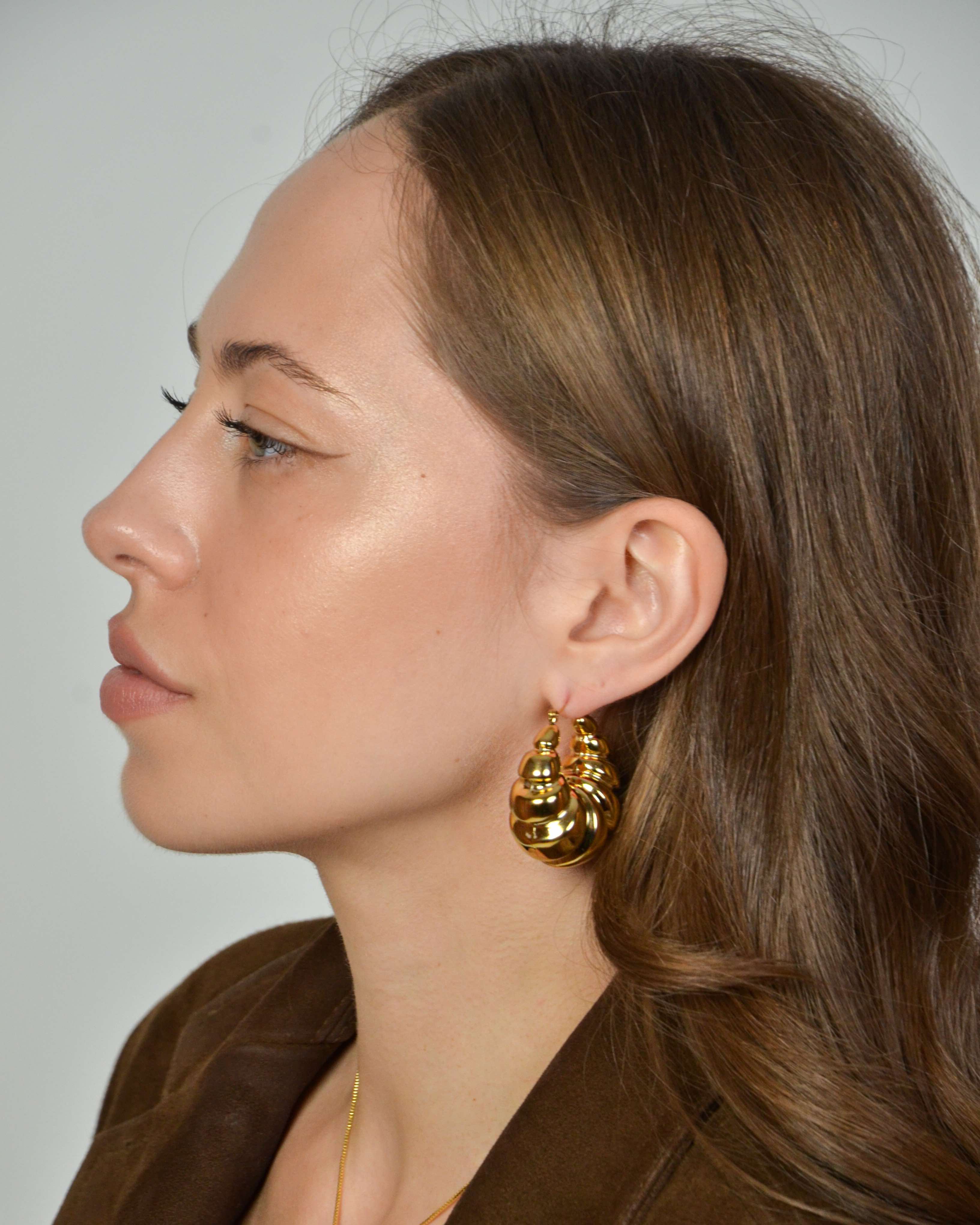 Croissant Earrings — worn