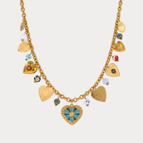 Love Charms Necklace — studio shot on light grey