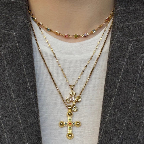 Gothic Cross Necklace — worn