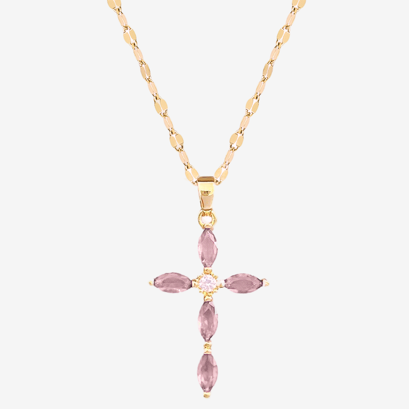 Agathe Necklace in Pink — studio shot