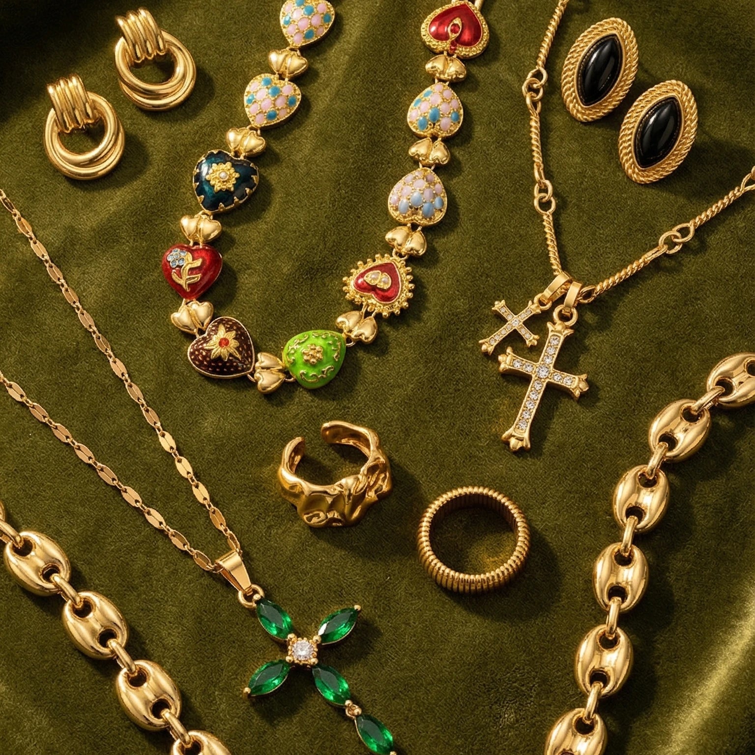 Double Cross Necklace — worn