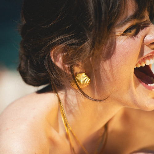 Seashell Earrings — worn