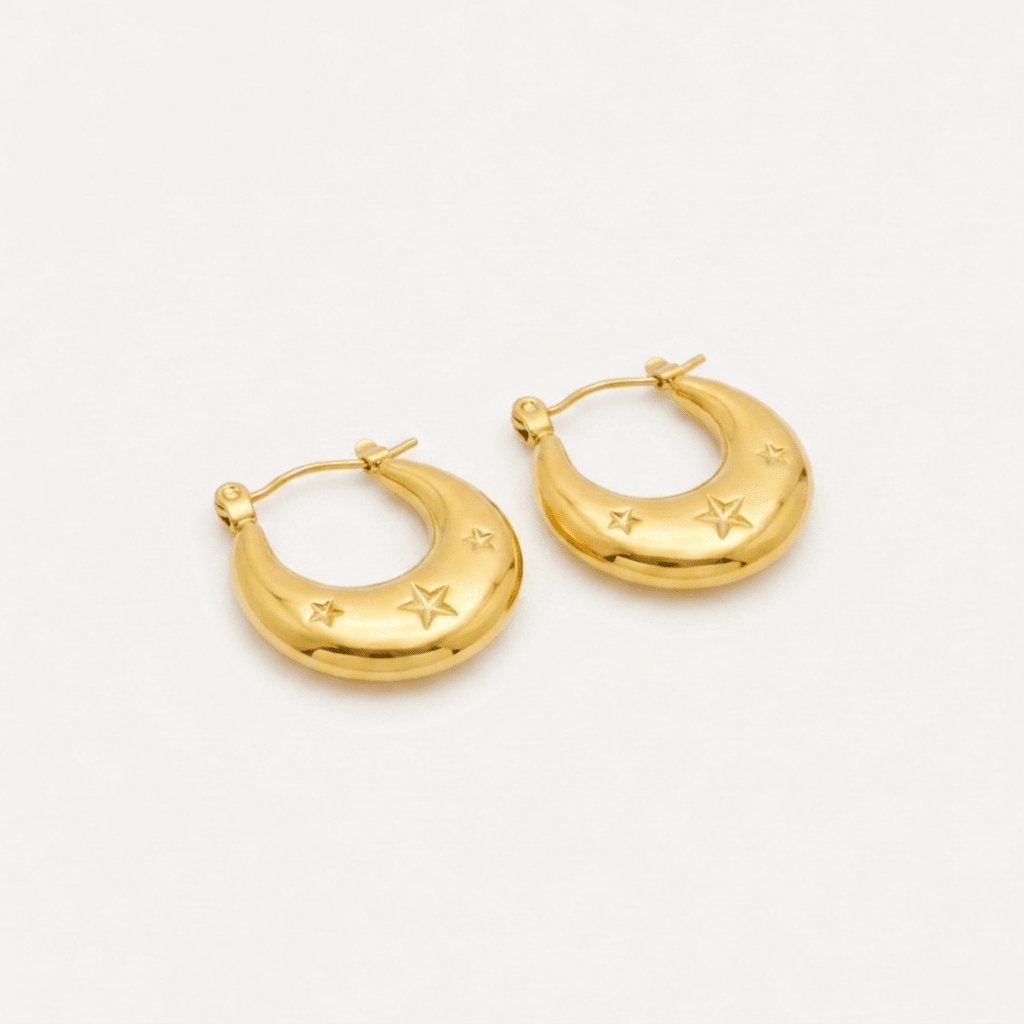 Moon and Star Earrings