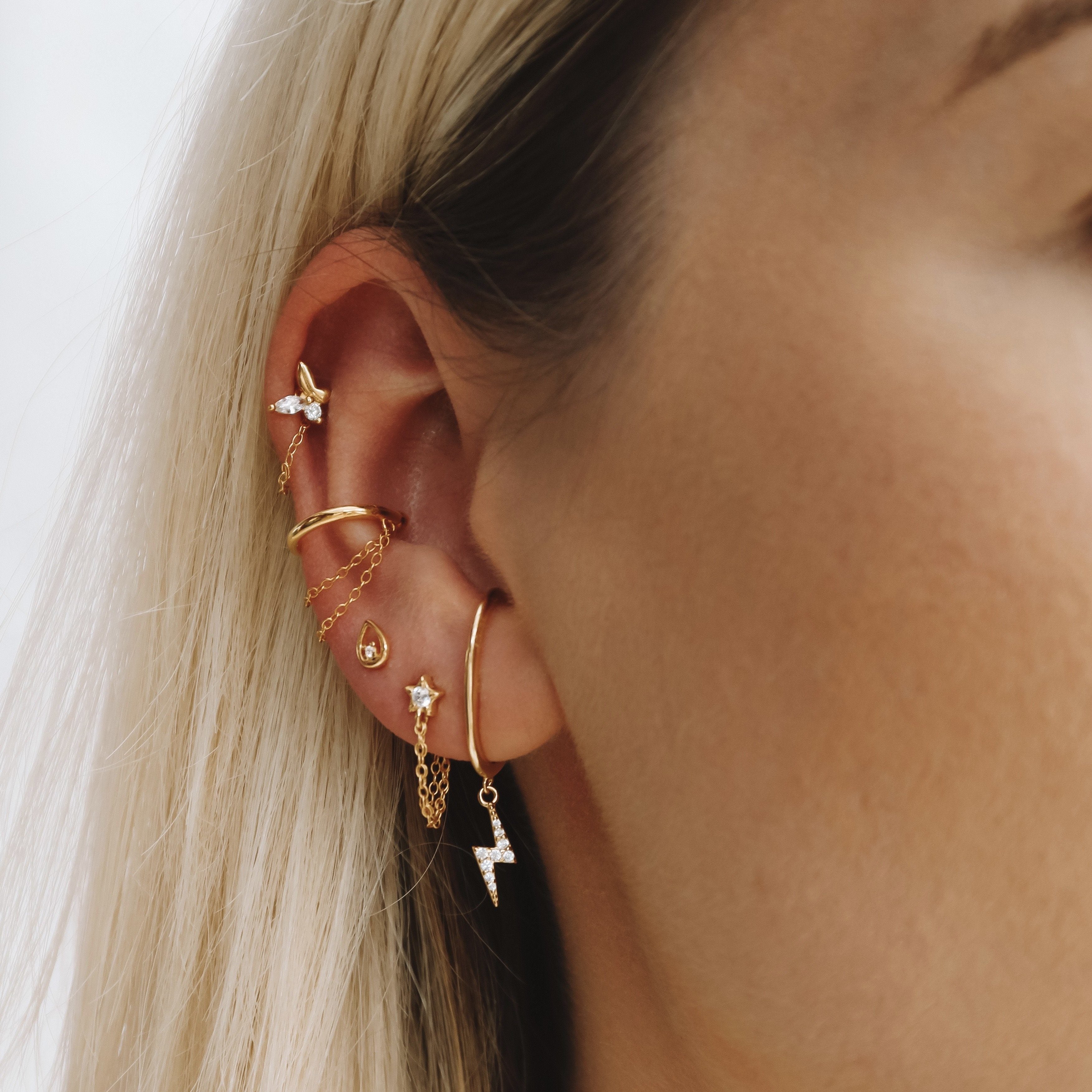 Comet Chain Earrings — worn
