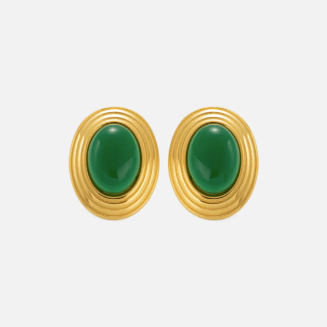 Old Money Earrings in Green — studio shot