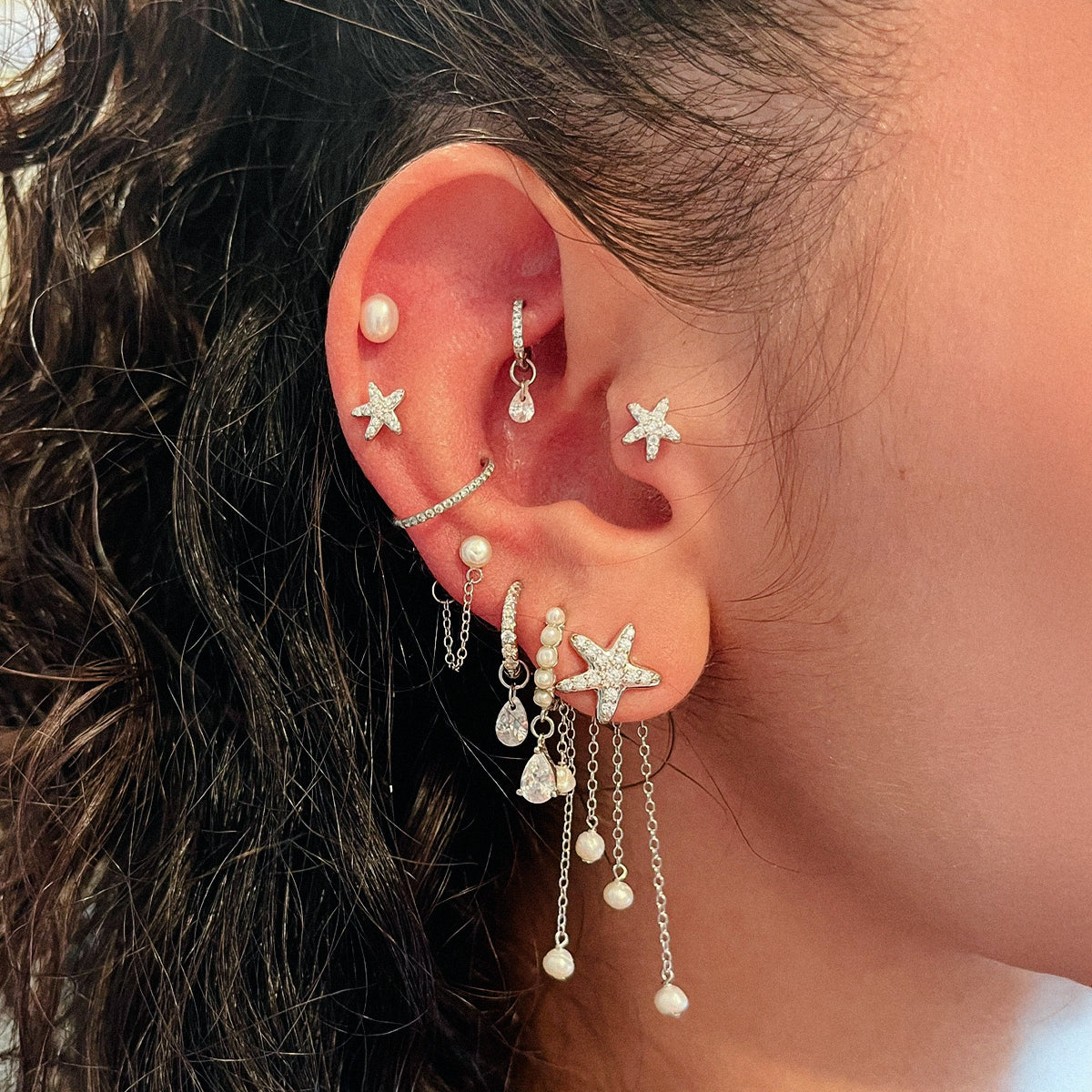 Marina Star Studs — worn